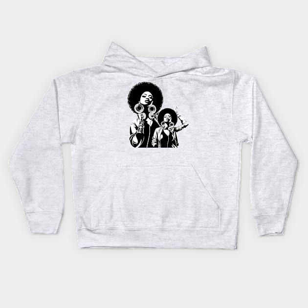 Afrocentric Women Music Kids Hoodie by Graceful Designs